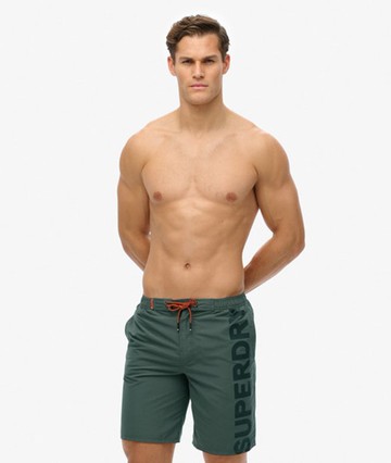 Superdry Men's Classic 19- Inch Logo Board Shorts Dark Grey Size: M