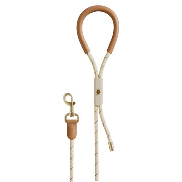 VOOCOO 蔚刻 甄選寵物牽引繩胸背套裝 皮革尼龍材質 胸圍49-62cm  M  拿鐵  1件