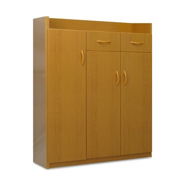 ASSARI-(白)水洗塑鋼3尺緩衝兩抽三門鞋櫃(寬95深31高127cm)