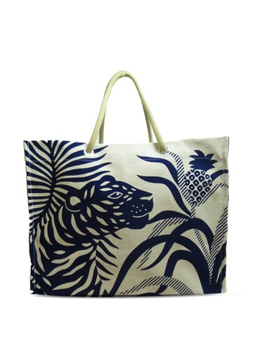 Hermès Pre-Owned - 2022-2023 Teagle a L'Ananas tote bag - women - Canvas - One Size - White