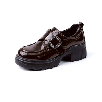 (限時⬊5折)GREEN PINE方鑽魔鬼氈厚底樂福鞋 巧克力咖色 (00385293)