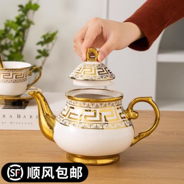 景德鎮水壺1L茶壺陶瓷大容量瓷茶壺單壺瓷陶瓷壺套裝泡茶壺家用