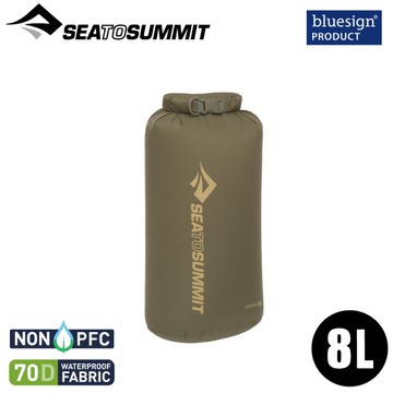 【Sea to Summit 澳洲 70D 輕量防水收納袋8L背環《橄綠》】STSASG012011/防水袋/打包袋/環保袋