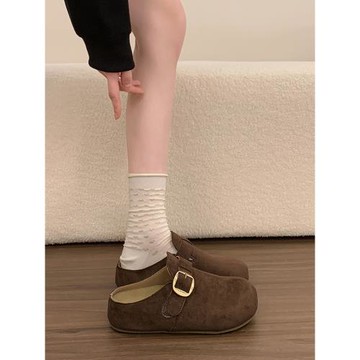 內增高勃肯鞋女2026春季新款復古厚底一腳蹬半拖鞋博肯鞋懶人外穿