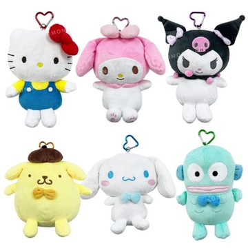 小禮堂 Sanrio 三麗鷗 絨毛玩偶零錢包吊飾 (全身款) Kitty 美樂蒂 酷洛米 人魚漢頓