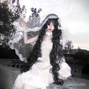 髮飾館🥇假髮女黑棕色1米長長髮lolita玉米羊毛捲森係寫真長捲髮全頭自然 逼真 造型裝扮 修飾臉型 新款 增加髮量