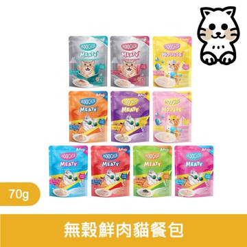 姆吉 Moochie｜無榖鮮肉貓餐包系列 (6入) 無穀 餐包 貓餐包