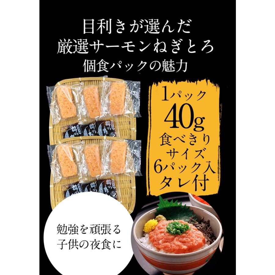 サーモン ネギトロ 冷凍 40g×6パック 個食 お取り寄せ ねぎとろ 海鮮 お試し 在宅 母の日 父の日 敬老 在宅応援 中元 お歳暮 ギフト