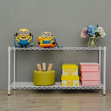 dayneeds 輕型 120x45x60cm二層鐵架(烤漆白) 波浪架/收納架/置物架