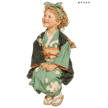 【12月新品4】07-114-0008 人物貼紙 和服復古