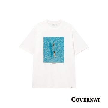 [COVERNAT]25SS 夏季短袖T恤男生 女士圓領休閒大學t 純棉薄款打底衫 YOSIGO聯名系列（白色）