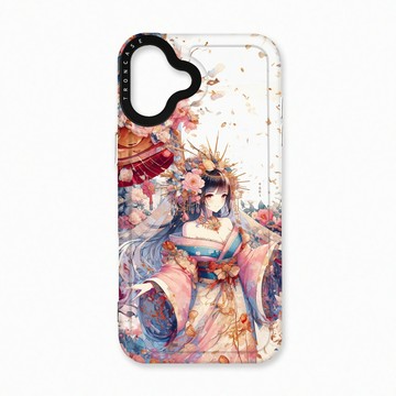 iPhone 16 Plus 殼 TRON IPhone 16 PLUS 美麗的和服少女系列 太空殼 透黑款 手機殼