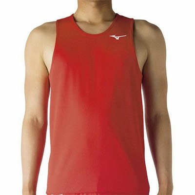ミズノ MIZUNO レーシングシャツ  U2MA0052 62 チャイニーズレッド メンズ ノースリーブ タンクトップ スポーツウェア トップス 陸上競技 陸上ウェア シャツ