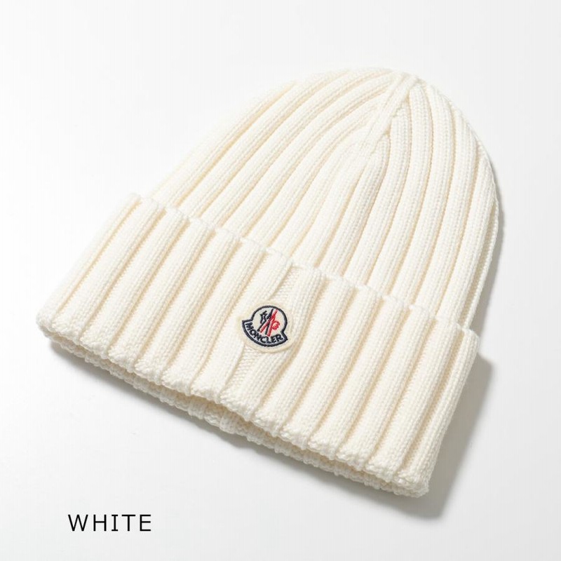 モンクレール MONCLER トリコット ロゴ ニット帽 ウール