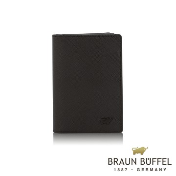 【BRAUN BUFFEL 德國小金牛】台灣總代理 洛菲諾P-II 厚型名片夾-黑色/BF347-402-BK
