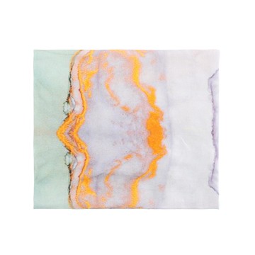 珊瑚斑斕印花絲巾