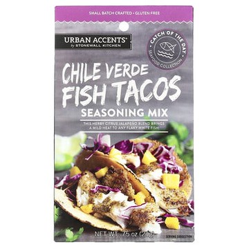 Urban Accents, 混合調味料，Chile Verde Fish 墨西哥塔可玉米餅，0.75 盎司（21 克）