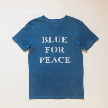 日本製造 手染 BLUE FOR PEACE TEE 藍染 有機棉