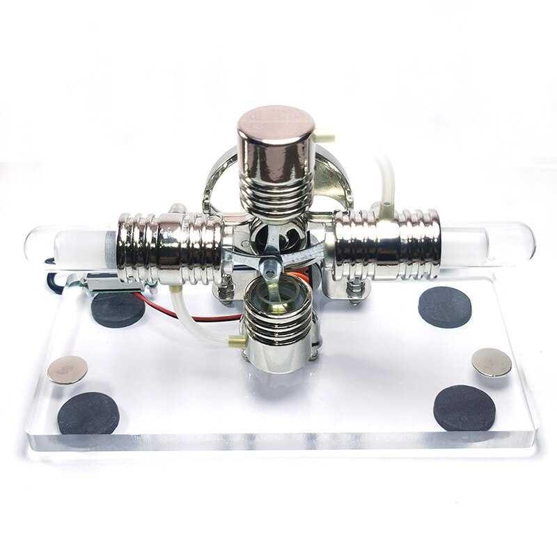 エアステッチモーター ダブルシリンダー ダブルシリンダー 電圧計付き 実験 おもちゃ 科学玩具 ギフト