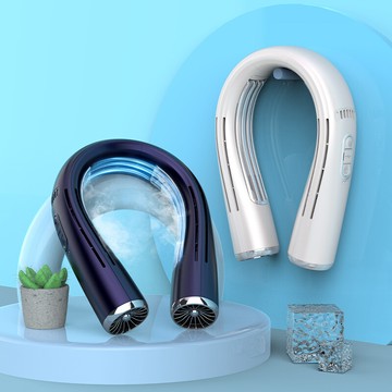 無葉掛脖風扇 usb迷你小風扇 掛脖空調 便攜式電風扇 折叠風扇 戶外露營 fb09