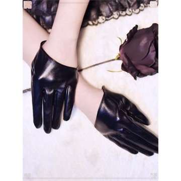 lolita洛麗塔露背半截黑色皮手套短半掌賽博朋克哥特修女cos配飾