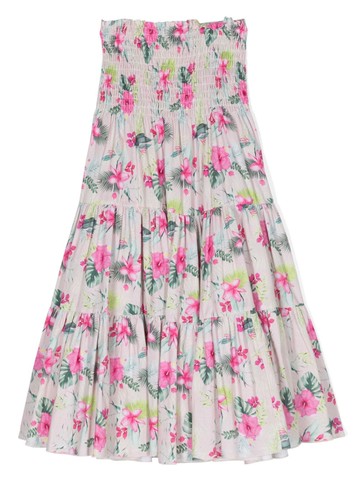 Monnalisa - sleeveless botanical-print dress - kids - Cotton - XS - Green
