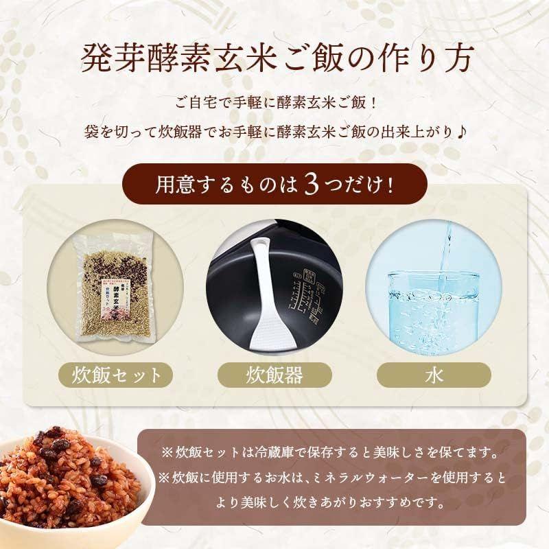 残留農薬ゼロ 発芽酵素玄米炊飯セット 無洗米３合×５（約30食分）ご自宅で洗わずにそのまま炊ける発芽酵素玄米 酵素玄米