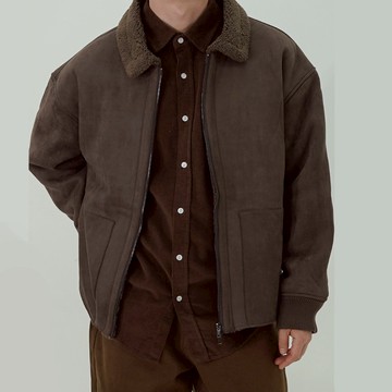 正韓復古奢華麂皮內抓絨野馬夾克外套 2色 YUPPIE 預購商品 0127