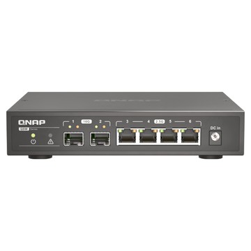 QNAP 威聯通 QSW-2104-2S 6埠 Multi-Gig 五速無網管型交換器 10GbE及2.5GbE網路傳輸 隨插即用  1個