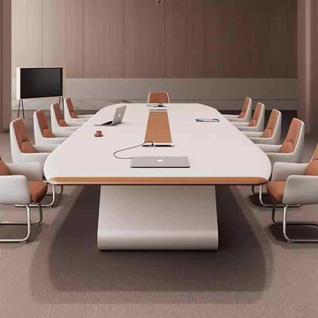 【含稅/免運】 輕奢現代簡約烤漆會議桌長桌大型會議培訓洽談辦公桌椅組合可