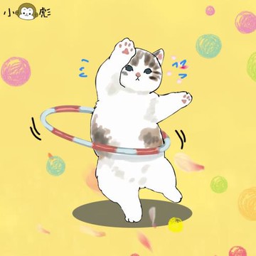 減肥貓鍛煉貓咪運動可愛小貓日系短袖t恤衫男女兒童裝學生款半袖