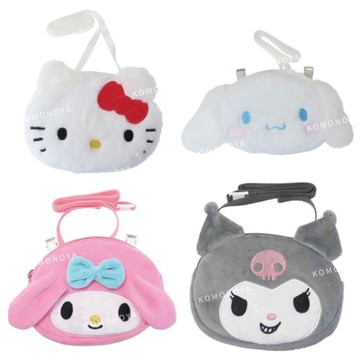 小禮堂 Sanrio 三麗鷗 玩偶造型斜背口袋夾包 (大臉款) Kitty 美樂蒂 酷洛米 大耳狗