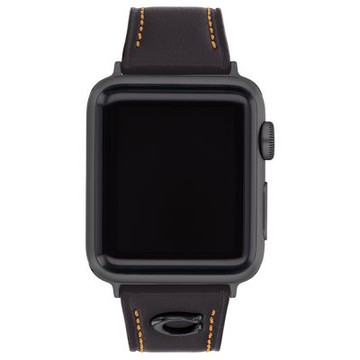 COACH Apple Watch 錶帶 38/40/41mm適用 C字皮錶帶-深棕色 新年開運 送禮推薦-深棕色(不含手錶)
