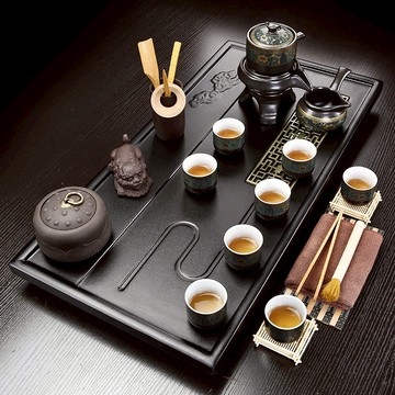 功夫茶具套裝小型茶盤茶臺家用簡約排水式小號托盤茶杯整套客廳用