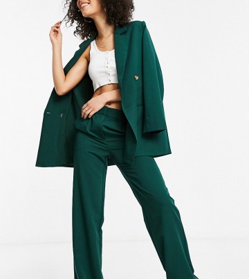 Y.A.S wide leg tailored trousers in dark green