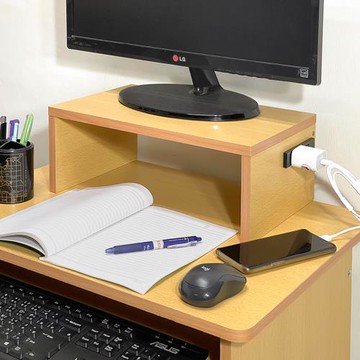 【好傢俱】雙插座多功能置物架 寬39CM 層板架 增高架 層架 書櫃層板