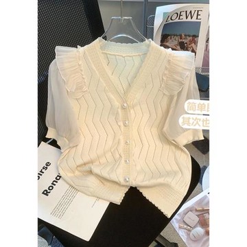 夏季小香風雪紡襯衫女2025新款歐貨洋氣小衫爆款上衣冰絲短袖t恤