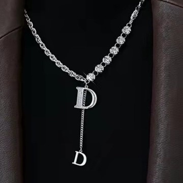 隔日到貨 歐美專櫃 D字母 項鍊 奧地利水晶 莫桑鑽 項鏈N510