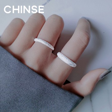 傾色閃砂純銀戒指女銀河滿天星指環配飾個性時尚冷淡風小眾輕奢潮