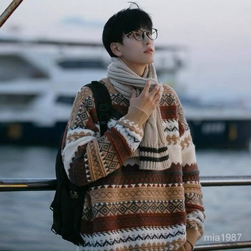 【優選好物】費爾島聖誕毛衣男日係複古慵懶高級感加厚古著潮牌內搭冬季針織衫 CGH7