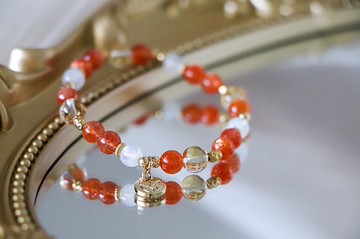 招財高品金太陽手鍊原礦設計 /  金太陽  - 金太陽石-月光石