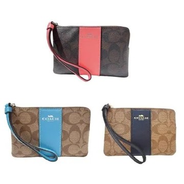 COACH 經典PVC材質手拿包(特殊色三色可選) / SET 3