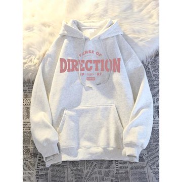 2024秋冬季新款韓版oversize連帽黑色衛衣加絨加厚女秋冬寬松帽衫