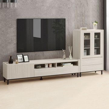 Homelike 喜家居8.3尺視廳組合櫃(電視櫃+玻璃櫃)(2348)-250x40x120cm