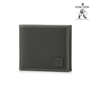 PORTER INTERNATIONAL - 俐落簡約CAKE真皮雙折短夾 - 灰
