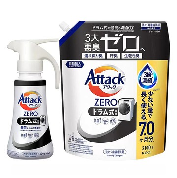 [COSCO代購6] D429229 Attack ZERO 超濃縮噴槍型洗衣凝露 400公克 + 補充包 2100公克