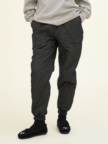 Quilted Like Denim Pants (Black) (244503SBK)