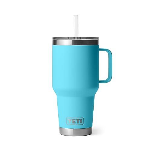 YETI Rambler 35 oz Straw Mug, Vacuum Insulated, Stainless Steel, Reef Blue