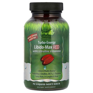 Irwin Naturals, Turbo-Energy，Libido-Max RED™，含 L-瓜氨酸和瓜拉納，72 粒液體軟膠囊