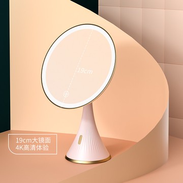 帶燈化妝鏡 梳妝鏡 led鏡子 高清化妝鏡 臺式led燈家用小型學生宿舍桌面發光帶燈美妝梳妝鏡 子 全館免運